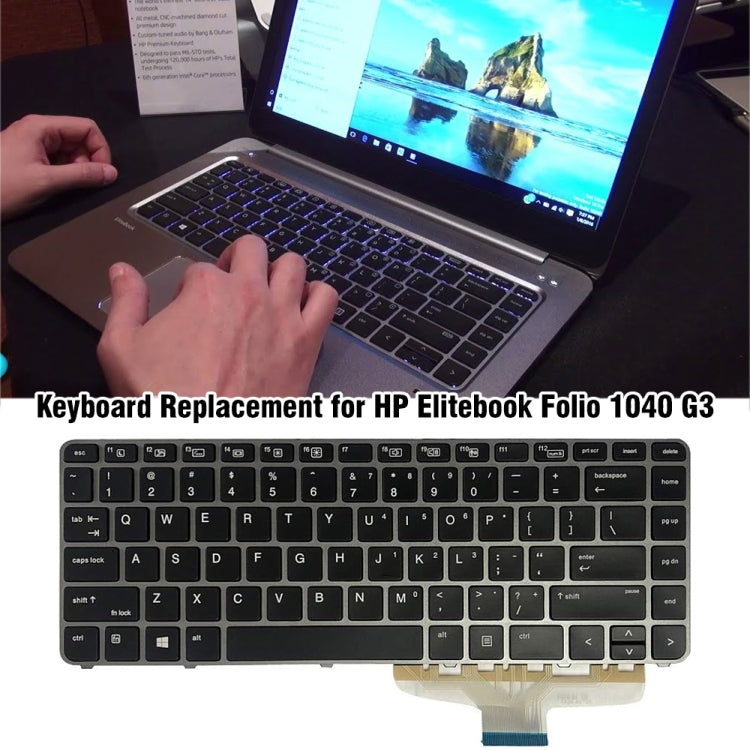 For HP Elitebook Folio 1040 G3 US Version Laptop Backlight Keyboard - HP Spare Parts by buy2fix | Online Shopping UK | buy2fix