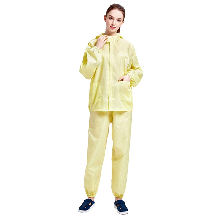 Striped Anti-static Split Hood Dust-proof Work Suit, Size:S(Yellow) - Protective Clothing by buy2fix | Online Shopping UK | buy2fix