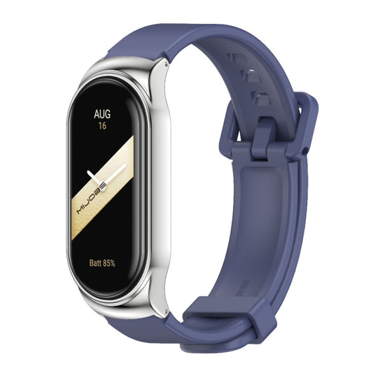 For Xiaomi Mi Band 8 Mijobs CS Case Silicone Watch Band(Midnight Blue Silver) - Watch Bands by MIJOBS | Online Shopping UK | buy2fix