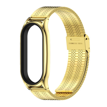 For Xiaomi Mi Band 8 Mijobs Plus Case Metal Watch Band(Gold) - Watch Bands by MIJOBS | Online Shopping UK | buy2fix