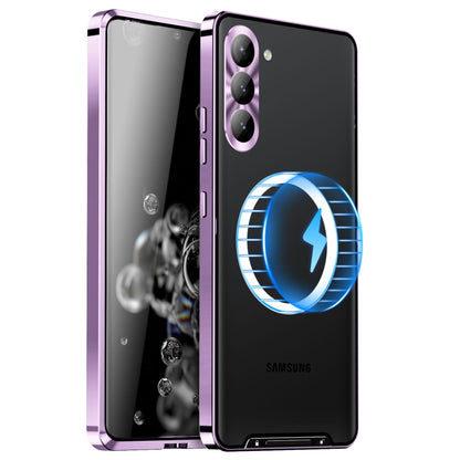 For Samsung Galaxy S23 FE 5G MagSafe Magnetic Frosted Metal Phone Case(Purple) - Galaxy S23 FE 5G Cases by buy2fix | Online Shopping UK | buy2fix