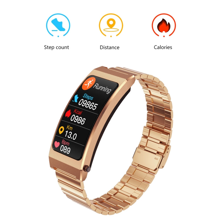 K13S 1.14 inch TFT Screen Milanese Metal Strap Smart Call Bracelet Supports Sleep Management / Blood Oxygen Monitoring(Rose Gold) - Smart Wristbands by buy2fix | Online Shopping UK | buy2fix