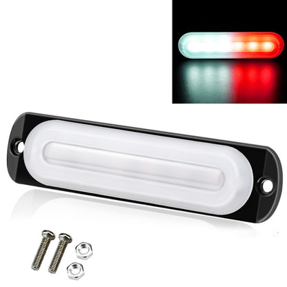 DC12V-24V / 18W Car Truck Emergency Strobe Flash Warning Light 6LEDs Ultra-thin Side Lights(White + Red) - In Car by buy2fix | Online Shopping UK | buy2fix