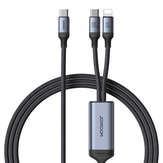 JOYROOM A21 100W Type-C to Type-C+8 Pin 2 in 1 Charging Cable, Length: 1.5m(Black) - 2 in 1 Cable by JOYROOM | Online Shopping UK | buy2fix