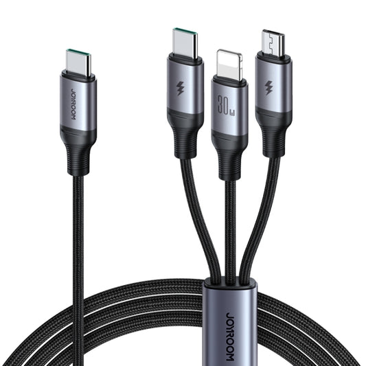 JOYROOM A21 30W Type-C to 8 Pin+Type-C+Micro USB 3 in 1 Charging Cable, Length: 1.2m(Black) - Multifunction Cable by JOYROOM | Online Shopping UK | buy2fix