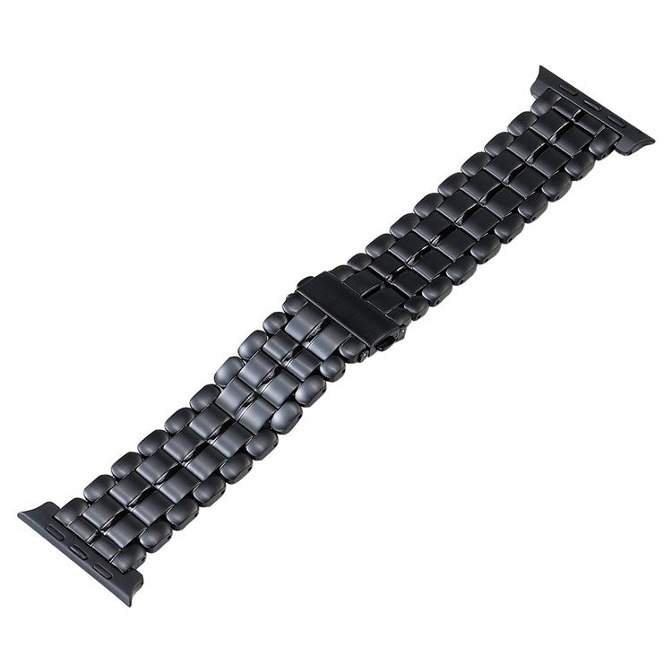 For Apple Watch Series 9 41mm Five Beads Titanium Steel Watch Band(Black) - Watch Bands by buy2fix | Online Shopping UK | buy2fix