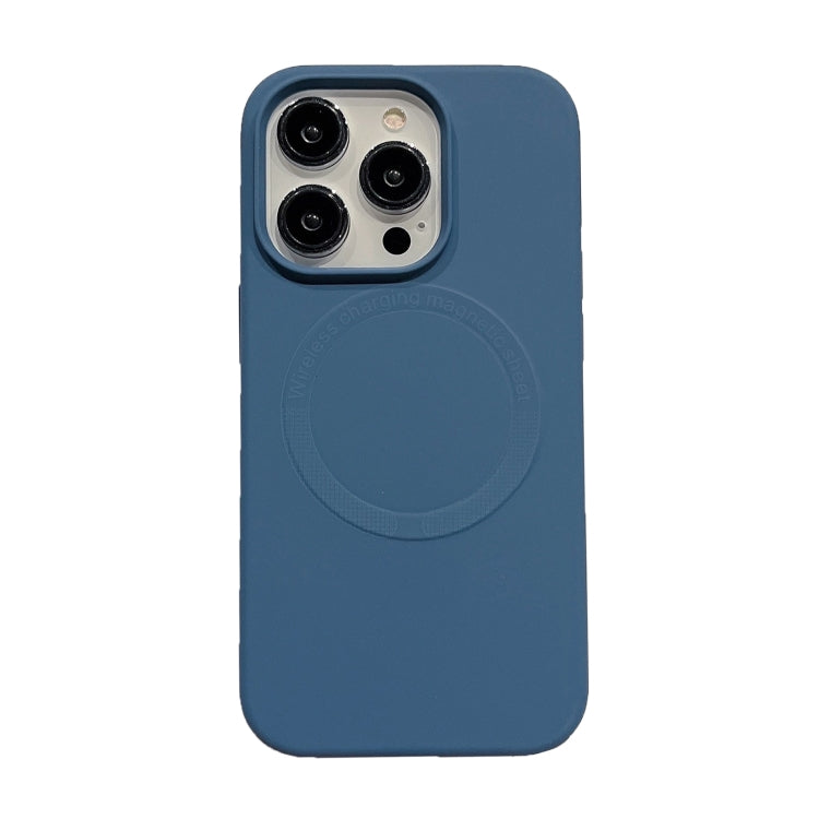 For iPhone 15 Pro Magsafe Magnetic Silicone Phone Case(Dark Blue) - iPhone 15 Pro Cases by buy2fix | Online Shopping UK | buy2fix