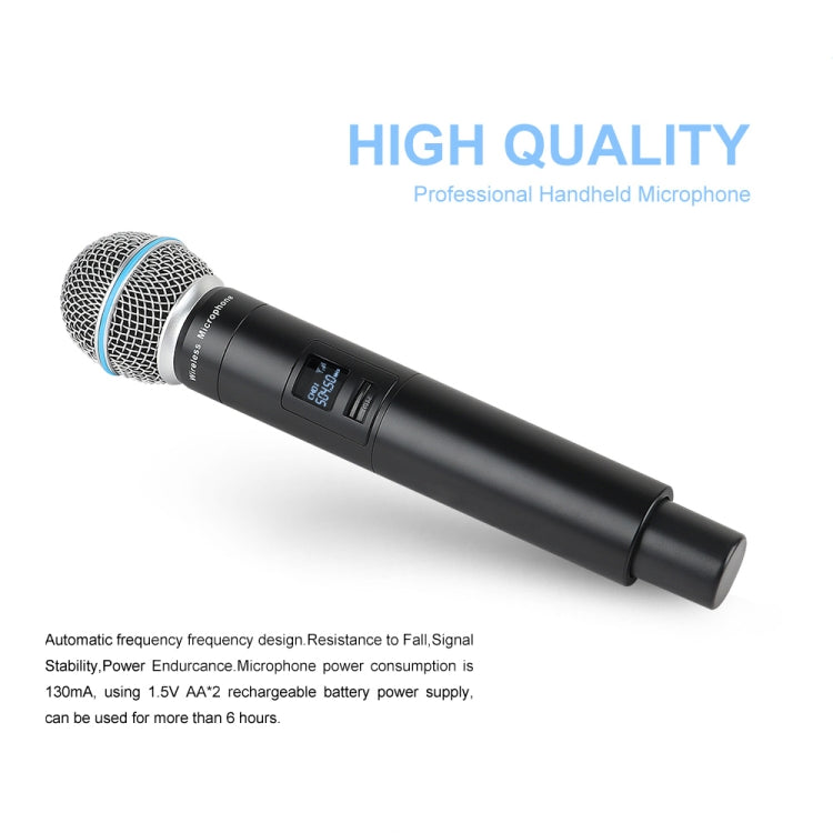 XTUGA A140-HB Wireless Microphone System 4 Channel Handheld Lavalier Headset Microphone(AU Plug) - Microphone by XTUGA | Online Shopping UK | buy2fix