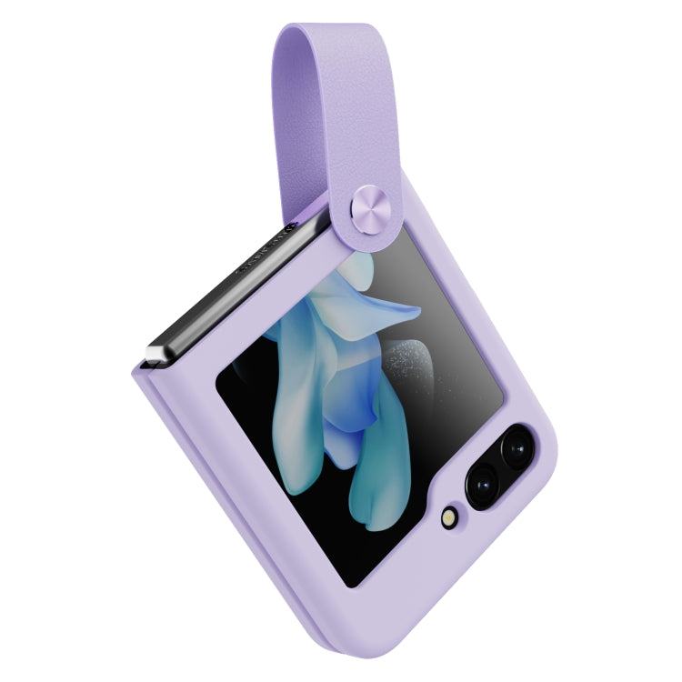 For Samsung Galaxy Z Flip5 NILLKIN Skin Feel Liquid Silicone Phone Case With Finger Strap(Purple) - Galaxy Z Flip5 Cases by NILLKIN | Online Shopping UK | buy2fix