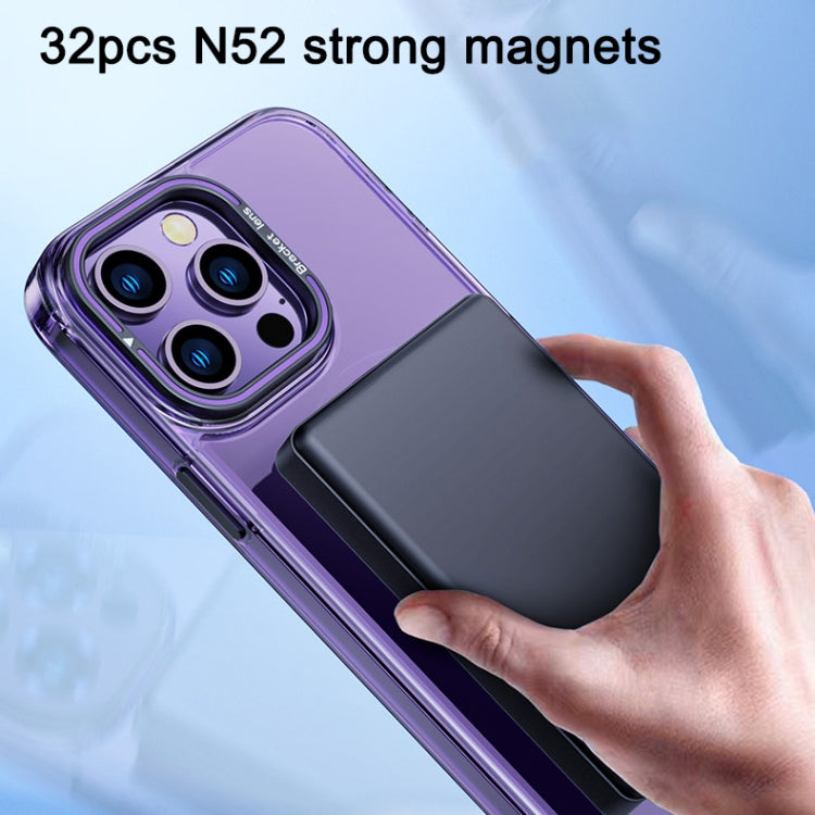 For iPhone 13 Pro Max MagSafe Magnetic Invisible Holder Transparent Phone Case(Purple) - iPhone 13 Pro Max Cases by buy2fix | Online Shopping UK | buy2fix