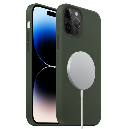 For iPhone 14 Pro MagSafe Liquid Silicone Full Coverage Phone Case(Deep Green) - iPhone 14 Pro Cases by buy2fix | Online Shopping UK | buy2fix