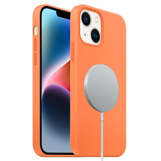 For iPhone 15 Plus MagSafe Liquid Silicone Full Coverage Phone Case(Orange) - iPhone 15 Plus Cases by buy2fix | Online Shopping UK | buy2fix