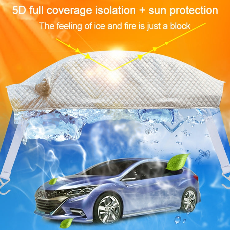 Car Half-cover Car Clothing Sunscreen Heat Insulation Sun Nisor, Plus Cotton Size: 3.9×1.7×1.5m - Aluminum Film PEVA by buy2fix | Online Shopping UK | buy2fix