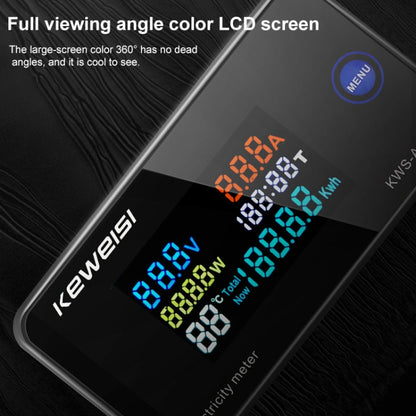 KWS-AC300-100A 50-300V AC Digital Current Voltmeter with Opening Transformer(Black) - Current & Voltage Tester by buy2fix | Online Shopping UK | buy2fix