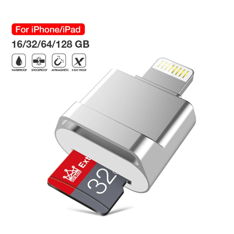 MicroDrive 8pin To TF Card Adapter Mini iPhone & iPad TF Card Reader, Capacity:64GB(Silver) -  by MICRODRIVE | Online Shopping UK | buy2fix