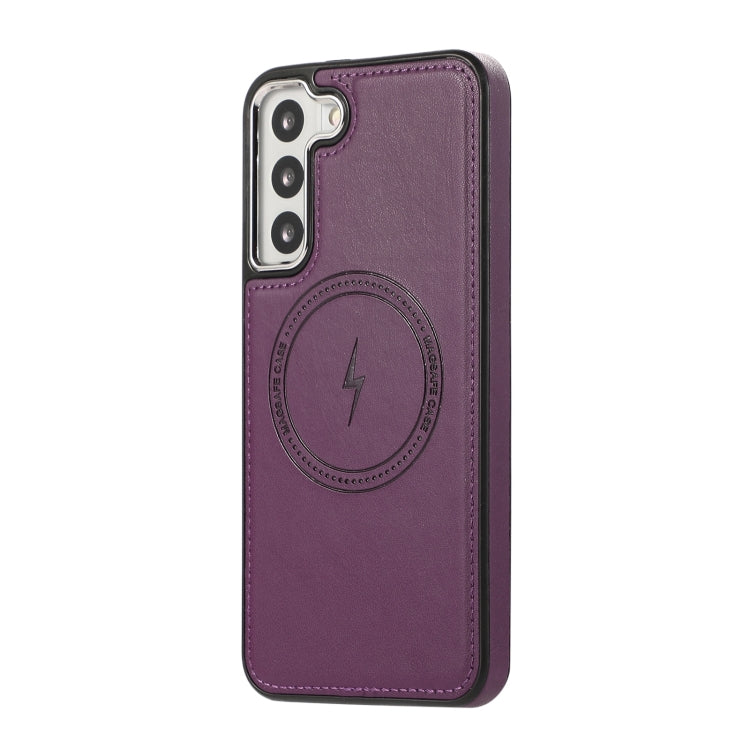 For Samsung Galaxy S23 5G Side Leather Magsafe Phone Case(Dark Purple) - Galaxy S23 5G Cases by buy2fix | Online Shopping UK | buy2fix