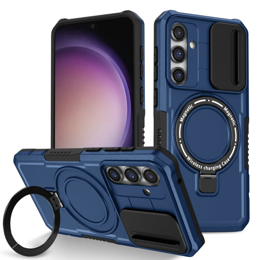 For Samsung Galaxy S23 FE 5G Sliding Camshield Magsafe Holder TPU Hybrid PC Phone Case(Royal Blue) - Galaxy S23 FE 5G Cases by buy2fix | Online Shopping UK | buy2fix
