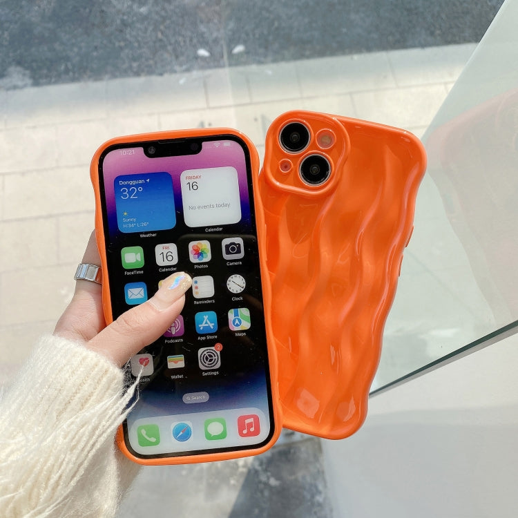 For iPhone 15 Pro Max Wave Texture Bright TPU Phone Case(Apricot) - iPhone 15 Pro Max Cases by buy2fix | Online Shopping UK | buy2fix