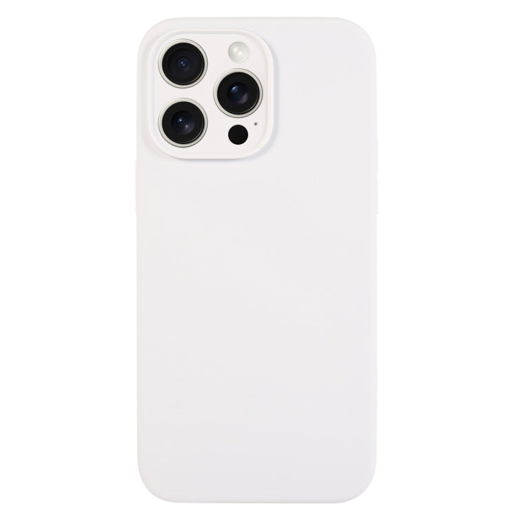 For iPhone 15 Pro Max Pure Color Liquid Silicone Fine Pore Phone Case(White) - iPhone 15 Pro Max Cases by buy2fix | Online Shopping UK | buy2fix