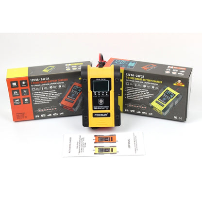 FOXSUR 12V-24V Car Motorcycle Repair Battery Charger AGM Charger Color:Yellow(US Plug) - Battery Charger by FOXSUR | Online Shopping UK | buy2fix