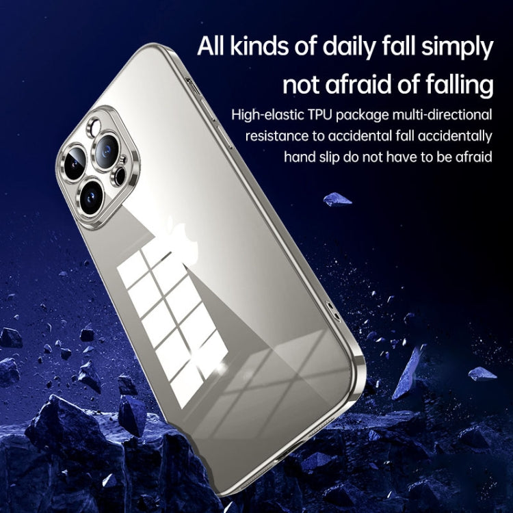 For iPhone 15 Pro Max SULADA Shine Through Series Plating TPU Transparent Phone Case(Silver) - iPhone 15 Pro Max Cases by SULADA | Online Shopping UK | buy2fix