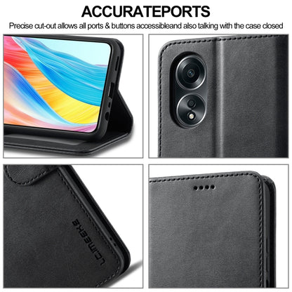 For OPPO A58 4G / A98 5G / F23 5G LC.IMEEKE Calf Texture Horizontal Flip Leather Case(Black) - OPPO Cases by LC.IMEEKE | Online Shopping UK | buy2fix