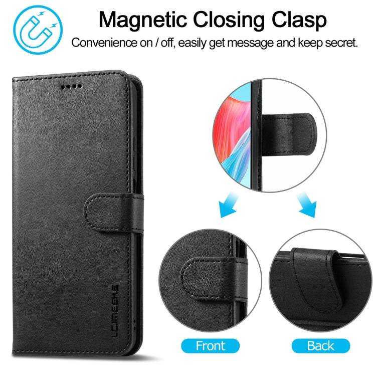 For OPPO A58 4G / A98 5G / F23 5G LC.IMEEKE Calf Texture Horizontal Flip Leather Case(Black) - OPPO Cases by LC.IMEEKE | Online Shopping UK | buy2fix