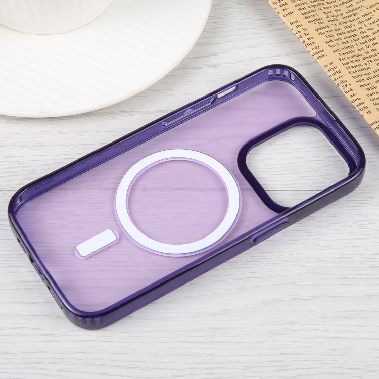 For iPhone 15 Pro GEBEI MagSafe Magnetic Transparent Phone Case(Purple) - iPhone 15 Pro Cases by GEBEI | Online Shopping UK | buy2fix