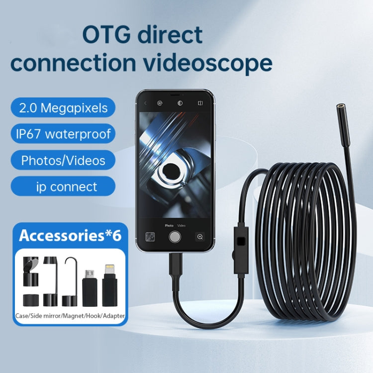 YP105 8mm Lenses 2MP HD Industry Endoscope Support Mobile Phone Direct Connection, Length:3m -  by buy2fix | Online Shopping UK | buy2fix