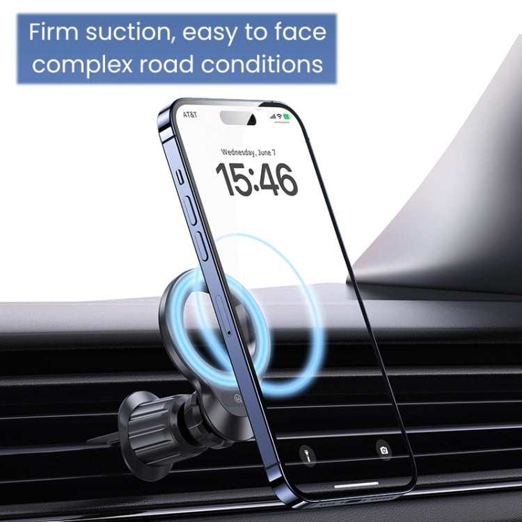 USAMS US-ZJ075 Magnetic Car Air Vent Phone Holder(Black) - Car Holders by USAMS | Online Shopping UK | buy2fix