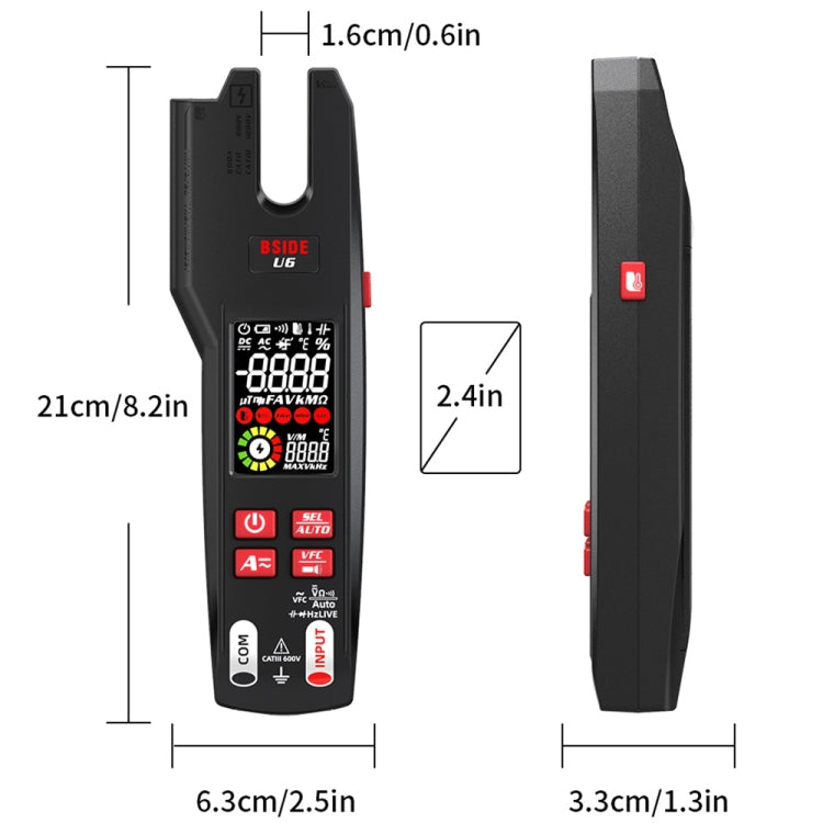 BSIDE U6 AC/DC Clamp-on Infrared Temperature Measurement Multimeter - Digital Multimeter by BSIDE | Online Shopping UK | buy2fix