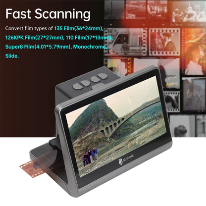 Tonivent TON172 24-48 Mega Pixels 7 inch HD Screen Film Scanner(EU Plug) - Portable Scanner by buy2fix | Online Shopping UK | buy2fix