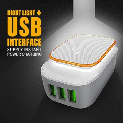 LDNIO A3305 3.4A 3 USB Interfaces Travel Charger Mobile Phone Charger, Support Touch LED Night Light, with Type-C / USB-C Data  Cable, EU Plug - USB Charger by LDNIO | Online Shopping UK | buy2fix