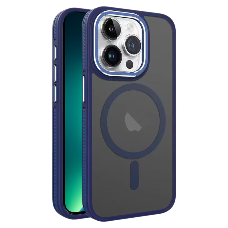 For iPhone 13 Pro Max Two-color Frosted MagSafe Magnetic Phone Case(Blue) - iPhone 13 Pro Max Cases by buy2fix | Online Shopping UK | buy2fix