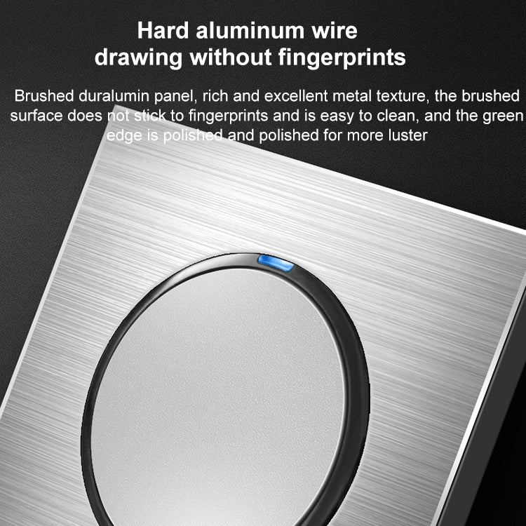 86mm Gray Aluminum Wire Drawing LED Switch Panel, Style:Two Open Dual Control - Consumer Electronics by buy2fix | Online Shopping UK | buy2fix