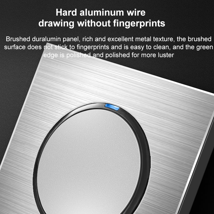 86mm Gray Aluminum Wire Drawing LED Switch Panel, Style:Five-hole USB Socket - Consumer Electronics by buy2fix | Online Shopping UK | buy2fix