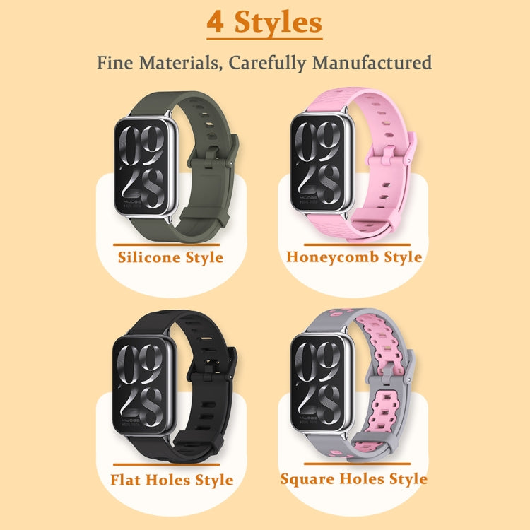 For Xiaomi Smart Band 9 Pro / 8 Pro Mijobs Silicone Breathable Watch Band(Pink Silver) - Watch Bands by MIJOBS | Online Shopping UK | buy2fix