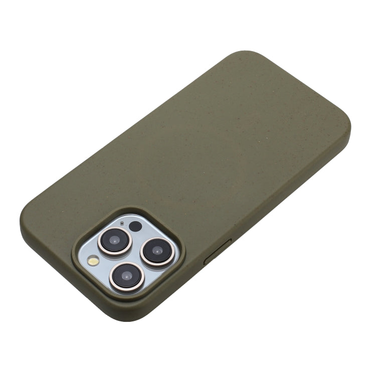 For iPhone 15 Pro Wheat MagSafe Magnetic Straw Material + TPU Phone Case(Army Green) - iPhone 15 Pro Cases by buy2fix | Online Shopping UK | buy2fix