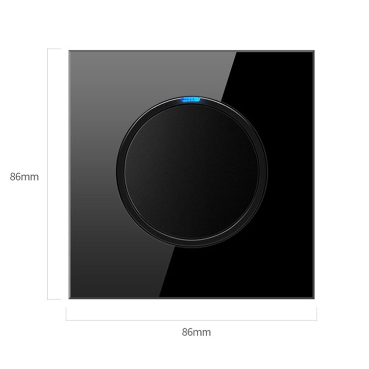 86mm Round LED Tempered Glass Switch Panel, Black Round Glass, Style:Two Billing Control - Consumer Electronics by buy2fix | Online Shopping UK | buy2fix