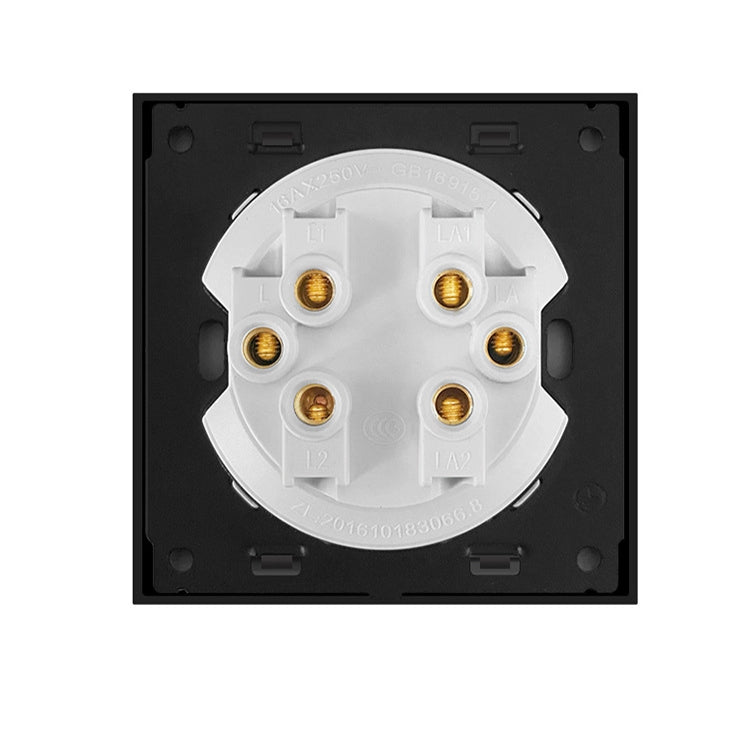 86mm Round LED Tempered Glass Switch Panel, Gray Round Glass, Style:Four Open Dual Control - Consumer Electronics by buy2fix | Online Shopping UK | buy2fix