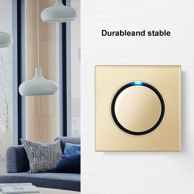 86mm Round LED Tempered Glass Switch Panel, Gold Round Glass, Style:Blank Panel - Consumer Electronics by buy2fix | Online Shopping UK | buy2fix