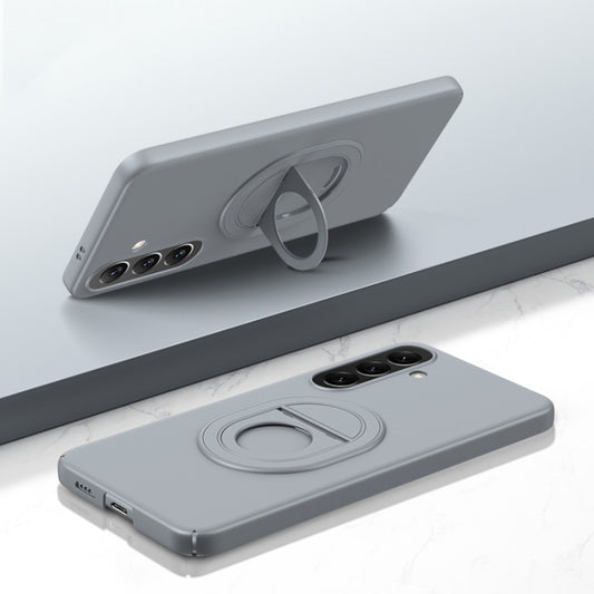 For Samsung Galaxy S24 5G Magsafe Hidden Fold Holder Full Coverage Shockproof Phone Case(Grey) - Galaxy S24 5G Cases by buy2fix | Online Shopping UK | buy2fix