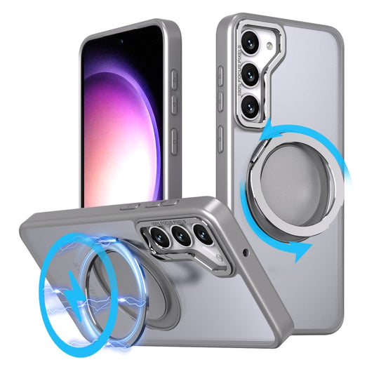 For Samsung Galaxy S23 FE 5G 360-degree Rotating MagSafe Magnetic Holder Phone Case(Titanium Grey) - Galaxy S23 FE 5G Cases by buy2fix | Online Shopping UK | buy2fix
