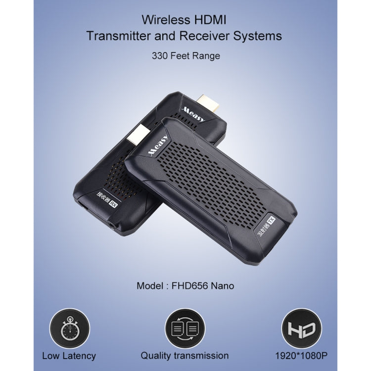 Measy FHD656 Nano 1080P HDMI 1.4 HD Wireless Audio Video Double Mini Transmitter Receiver Extender Transmission System, Transmission Distance: 100m, US Plug - Amplifier by Measy | Online Shopping UK | buy2fix