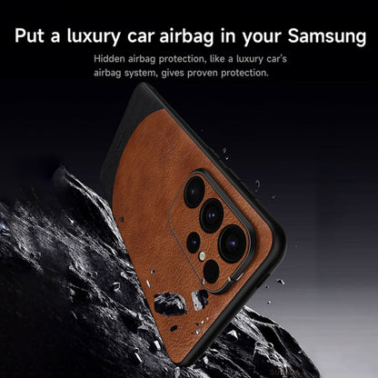 For Samsung Galaxy S24 Ultra 5G SULADA Stitching Leather MagSafe Magnetic Phone Case(Brown) - Galaxy S24 Ultra 5G Cases by SULADA | Online Shopping UK | buy2fix