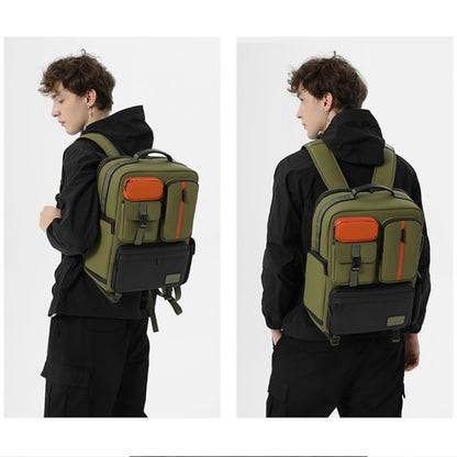 Cwatcun D117 Large Capacity Photography Backpack Shoulders Laptop Camera Bag, Size:42 x 31 x 13cm(Army Green) - Backpack by Cwatcun | Online Shopping UK | buy2fix