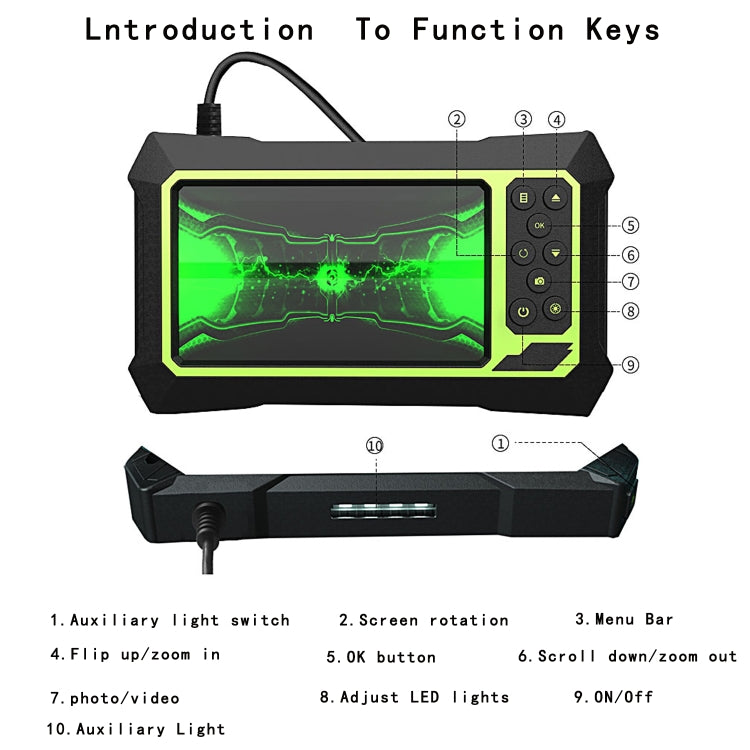 5.5mm 1080P IP68 Waterproof 4.3 inch Screen Single Camera Digital Endoscope, Line Length:2m - Consumer Electronics by buy2fix | Online Shopping UK | buy2fix