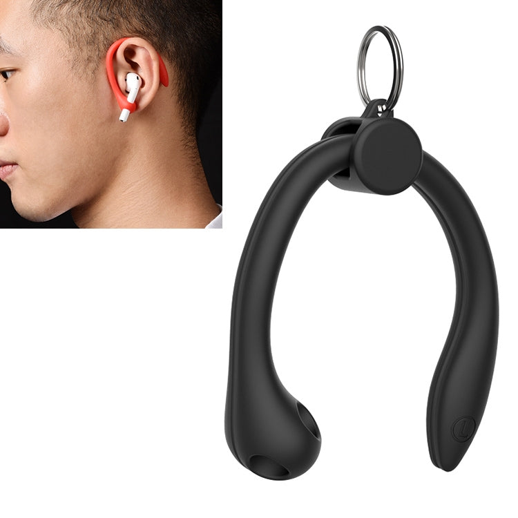 For AirPods 1 / 2 / AirPods Pro / Huawei FreeBuds 3 Wireless Earphones Silicone Anti-lost Lanyard Ear Hook(Black) - Apple Accessories by buy2fix | Online Shopping UK | buy2fix