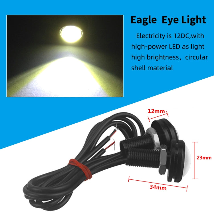 10 PCS 23mm 12LEDs SMD-4014 DC9-80V Motorcycle Eagle Eye Light(White Light) - Eagle Eye Lamps by buy2fix | Online Shopping UK | buy2fix
