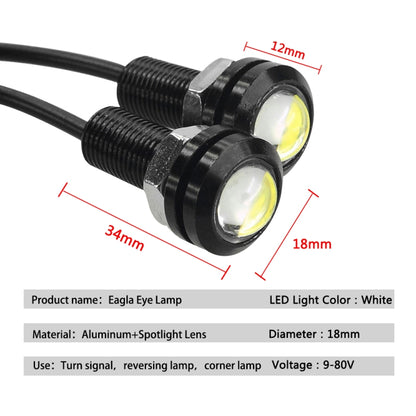 10 PCS 18mm 1.5W DC9-80V Motorcycle Eagle Eye Light Double Lens(Yellow Light) - Eagle Eye Lights by buy2fix | Online Shopping UK | buy2fix